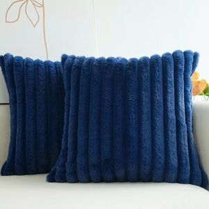 Plush Blue Throw Pillows